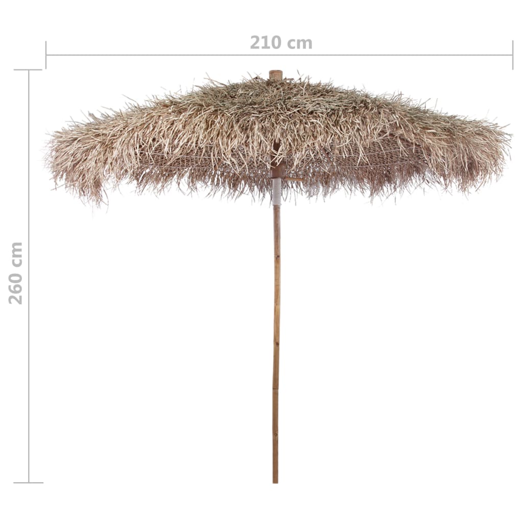 vidaXL Umbrelă din bambus cu umbrar din frunze de bananier, 210 cm vidaXL Umbrelă din bambus cu umbrar din frunze de bananier, 210 cm
