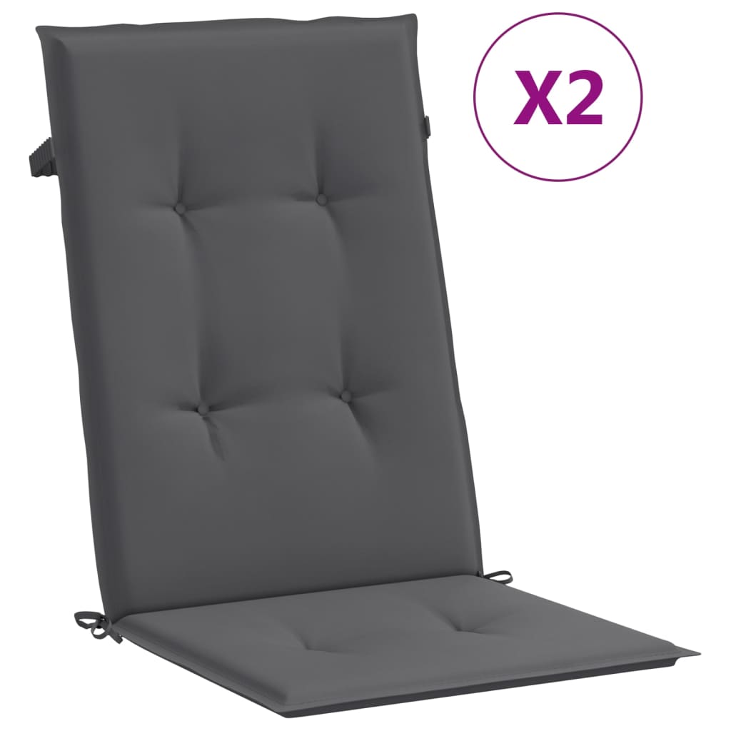 vidaXL Perne scaun cu spătar înalt, 2 buc. antracit 120x50x3 cm textil vidaXL Perne scaun cu spătar înalt, 2 buc. antracit 120x50x3 cm textil
