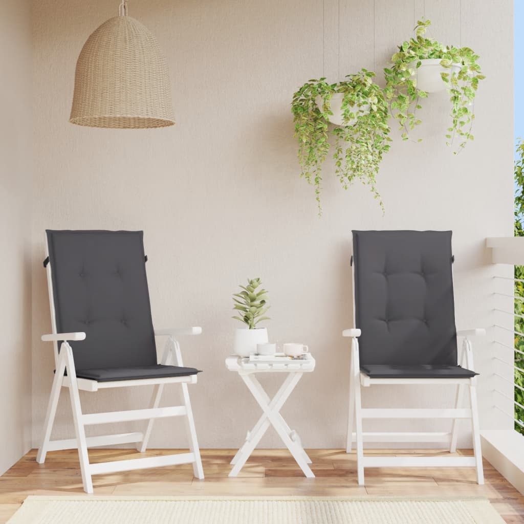 vidaXL Perne scaun cu spătar înalt, 2 buc. antracit 120x50x3 cm textil vidaXL Perne scaun cu spătar înalt, 2 buc. antracit 120x50x3 cm textil