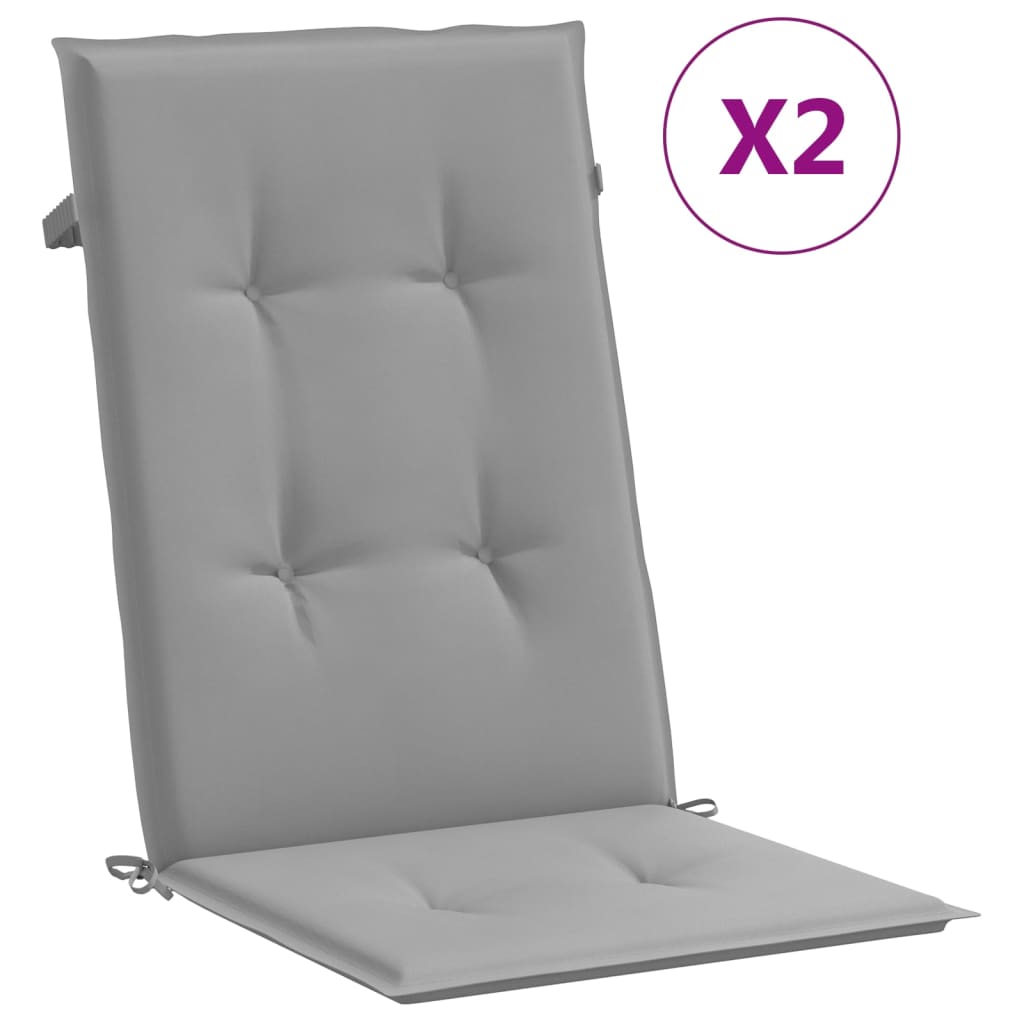 vidaXL Perne scaun cu spătar înalt, 2 buc., gri, 120x50x3 cm, textil vidaXL Perne scaun cu spătar înalt, 2 buc., gri, 120x50x3 cm, textil
