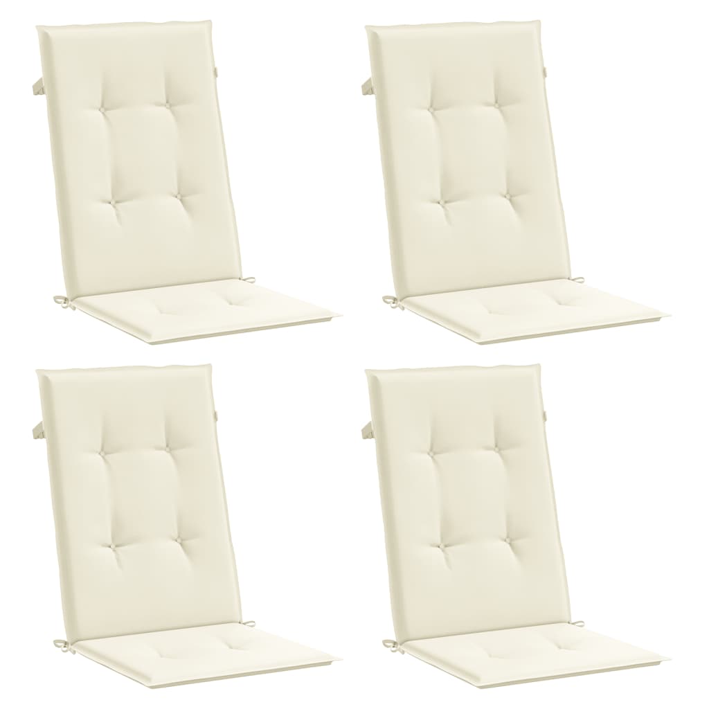 vidaXL Perne scaun cu spătar înalt, 4 buc., crem, 120x50x3 cm, textil vidaXL Perne scaun cu spătar înalt, 4 buc., crem, 120x50x3 cm, textil