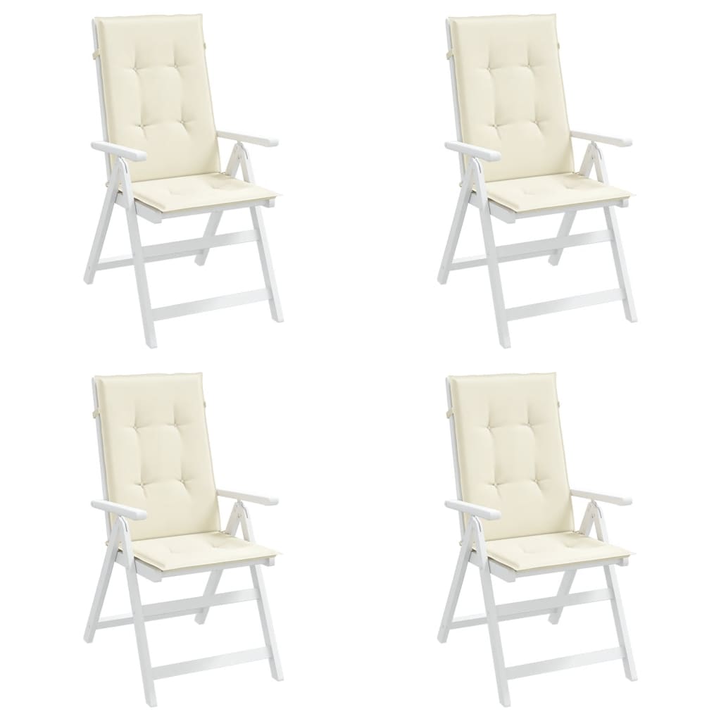 vidaXL Perne scaun cu spătar înalt, 4 buc., crem, 120x50x3 cm, textil vidaXL Perne scaun cu spătar înalt, 4 buc., crem, 120x50x3 cm, textil
