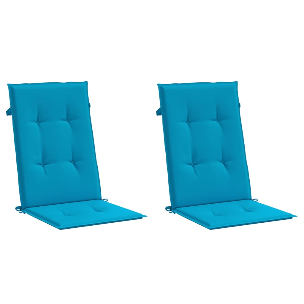 vidaXL Perne scaun spătar înalt, 2 buc., albastru, 120x50x3 cm, textil
