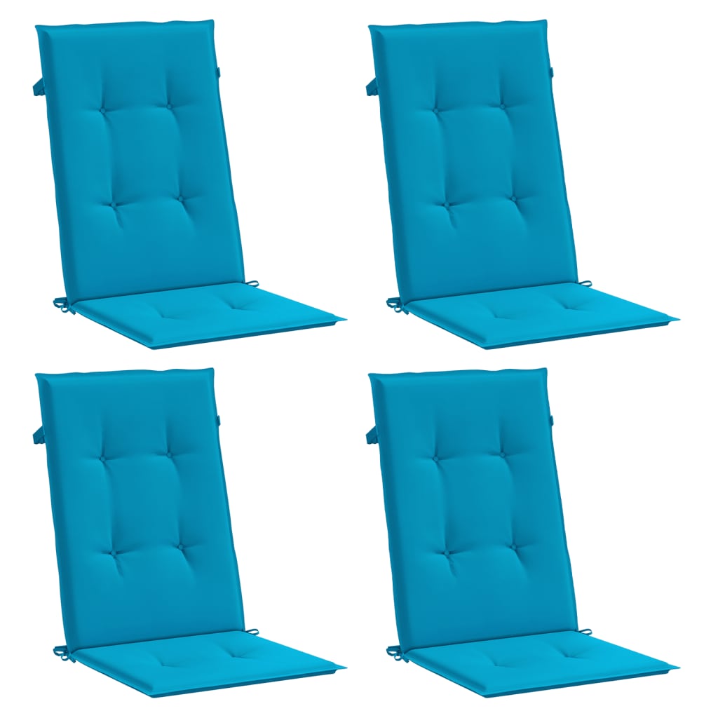 vidaXL Perne scaun spătar înalt, 4 buc., albastru, 120x50x3 cm, textil vidaXL Perne scaun spătar înalt, 4 buc., albastru, 120x50x3 cm, textil