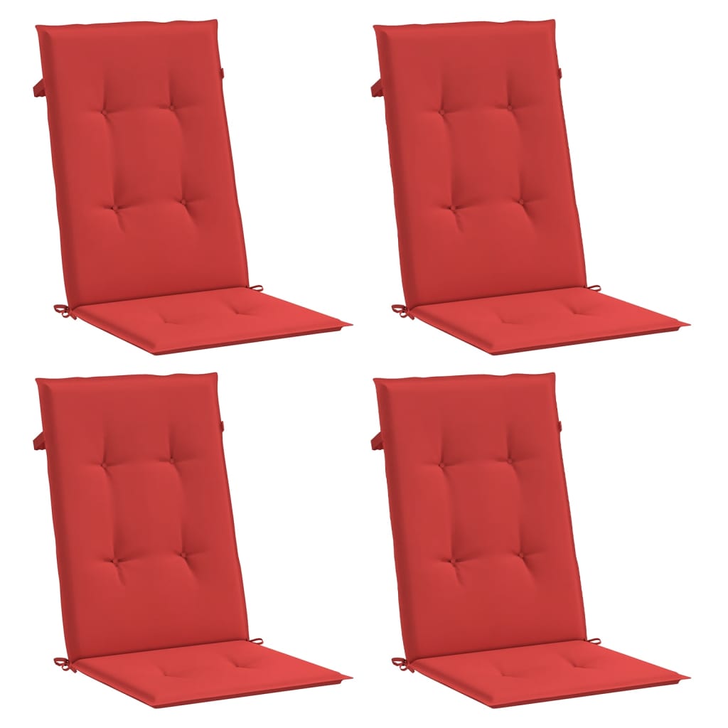 vidaXL Perne scaun cu spătar înalt, 4 buc., roșu, 120x50x3 cm, textil vidaXL Perne scaun cu spătar înalt, 4 buc., roșu, 120x50x3 cm, textil