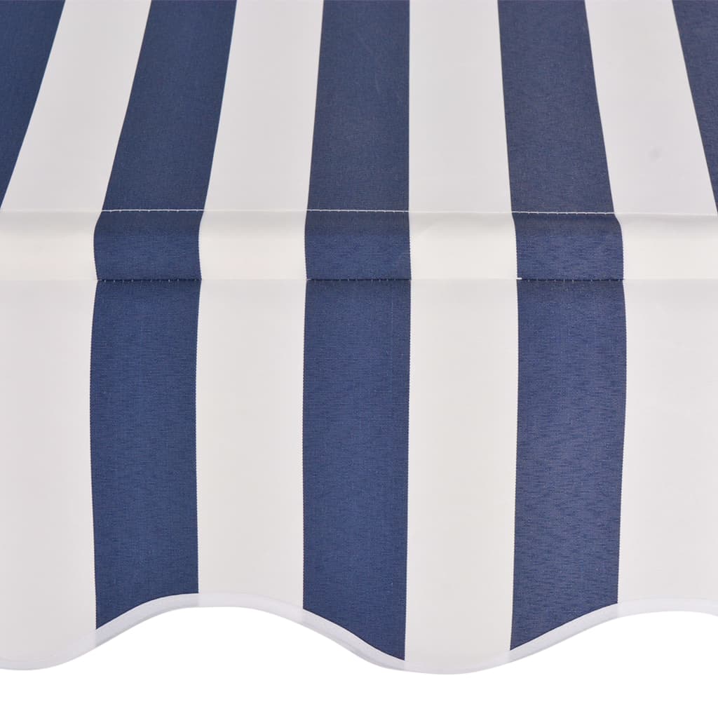 vidaXL Copertină retractabilă manual, dungi albastru și alb, 250 cm