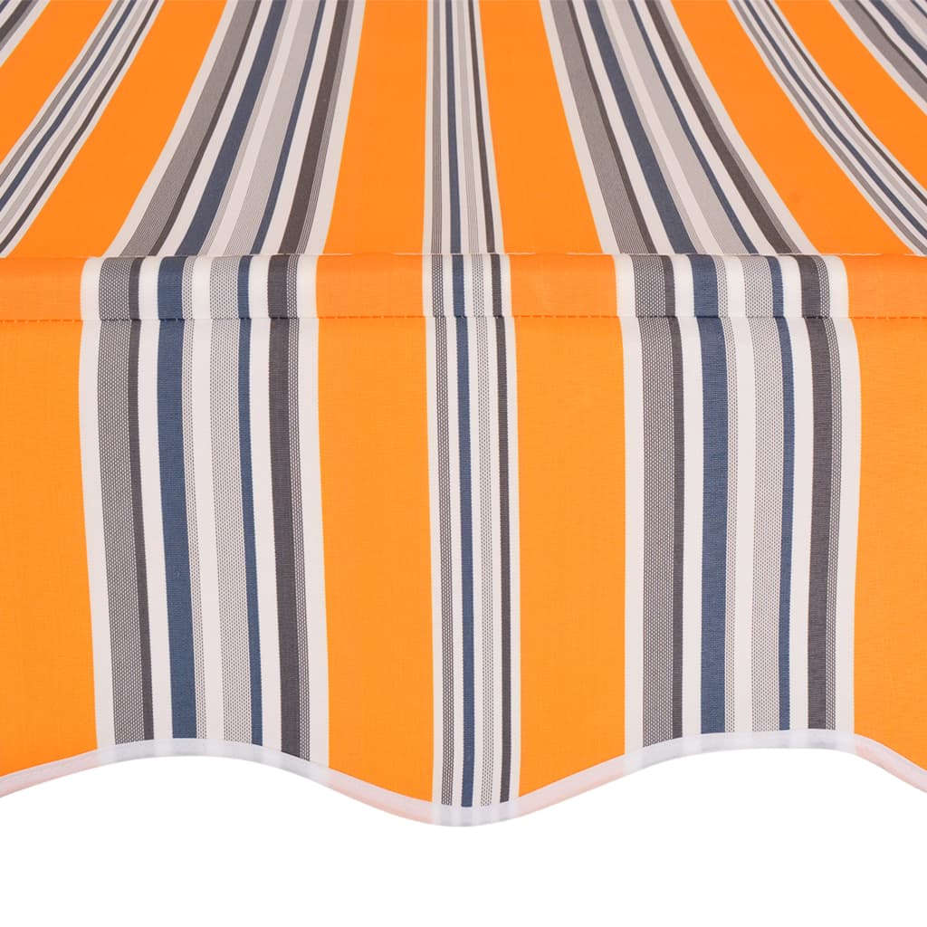 vidaXL Copertină retractabilă manual, dungi galben și albastru, 200 cm vidaXL Copertină retractabilă manual, dungi galben și albastru, 200 cm