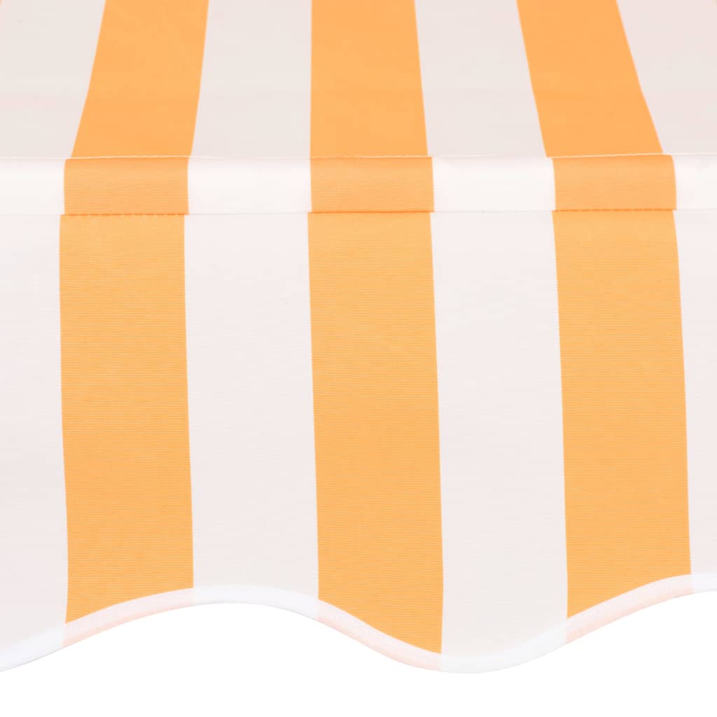 vidaXL Copertină retractabilă manual, portocaliu și alb, 300 cm, dungi vidaXL Copertină retractabilă manual, portocaliu și alb, 300 cm, dungi