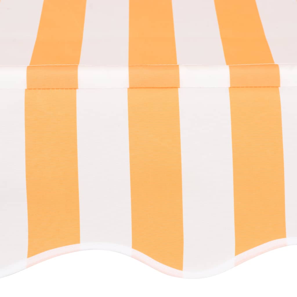 vidaXL Copertină retractabilă manual, portocaliu și alb, 350 cm, dungi vidaXL Copertină retractabilă manual, portocaliu și alb, 350 cm, dungi