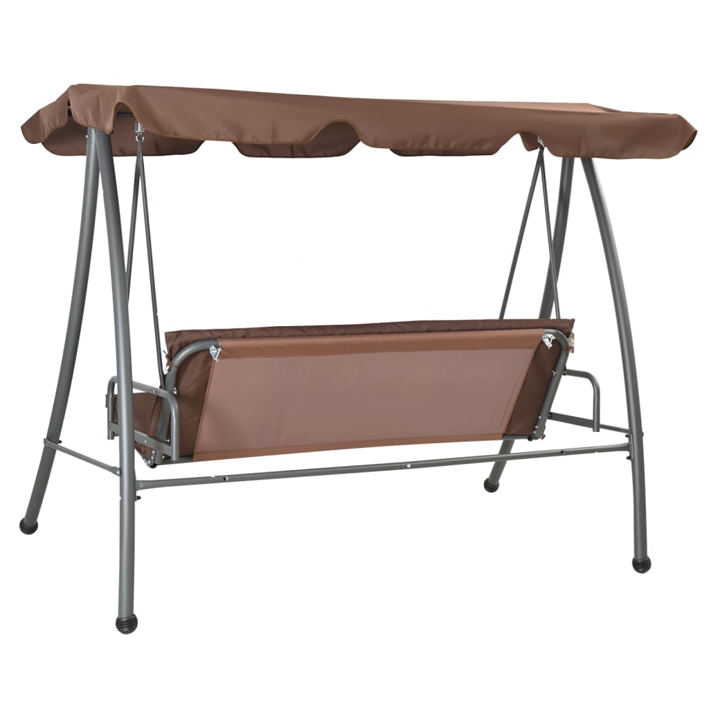 vidaXL Balansoar de exterior cu copertină, cafeniu vidaXL Balansoar de exterior cu copertină, cafeniu