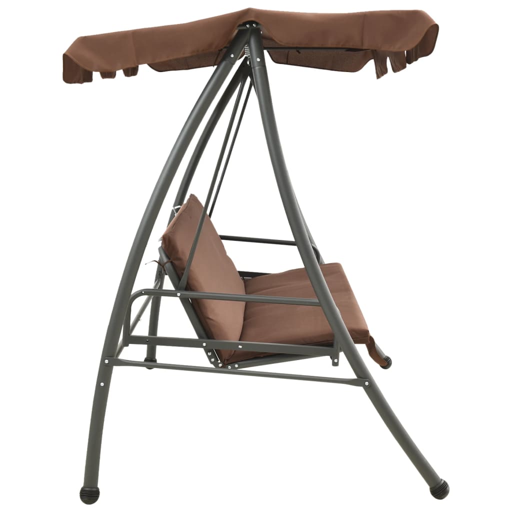 vidaXL Balansoar de exterior cu copertină, cafeniu vidaXL Balansoar de exterior cu copertină, cafeniu