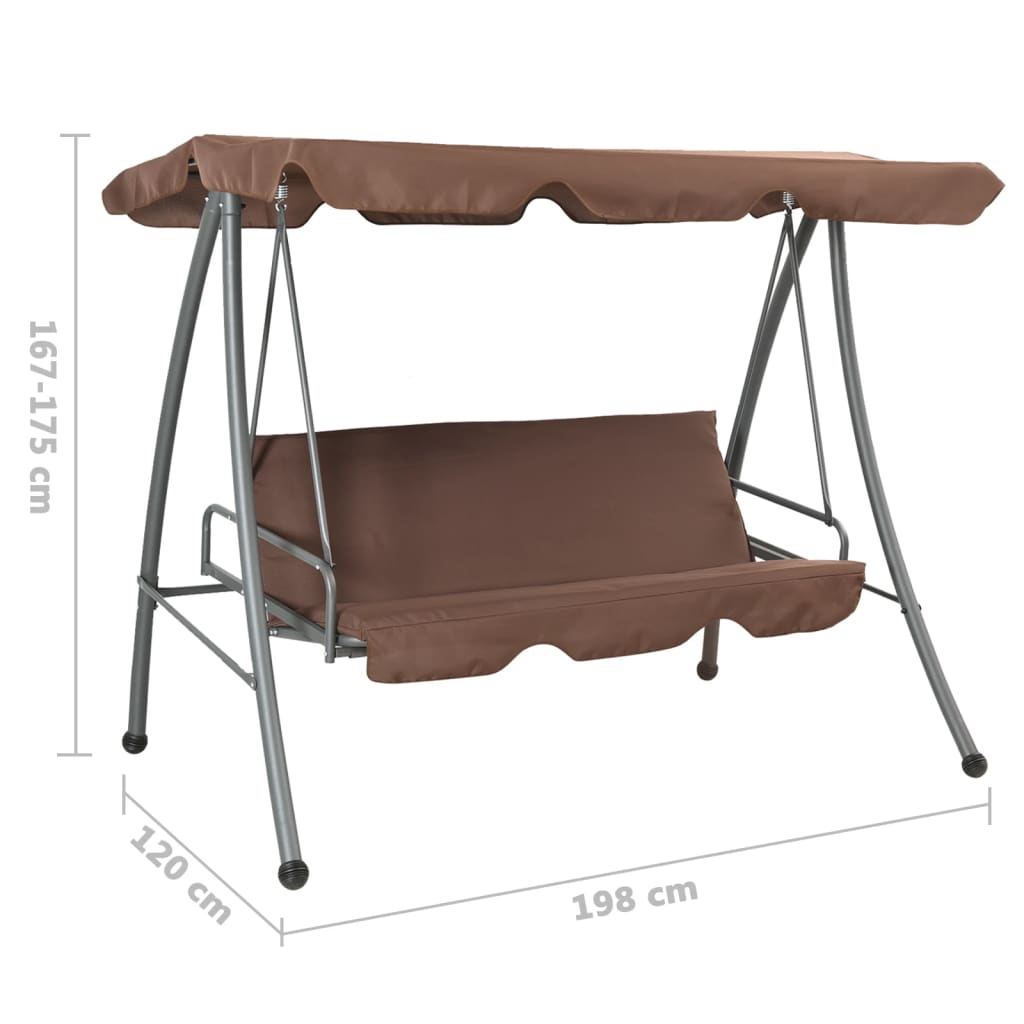 vidaXL Balansoar de exterior cu copertină, cafeniu vidaXL Balansoar de exterior cu copertină, cafeniu