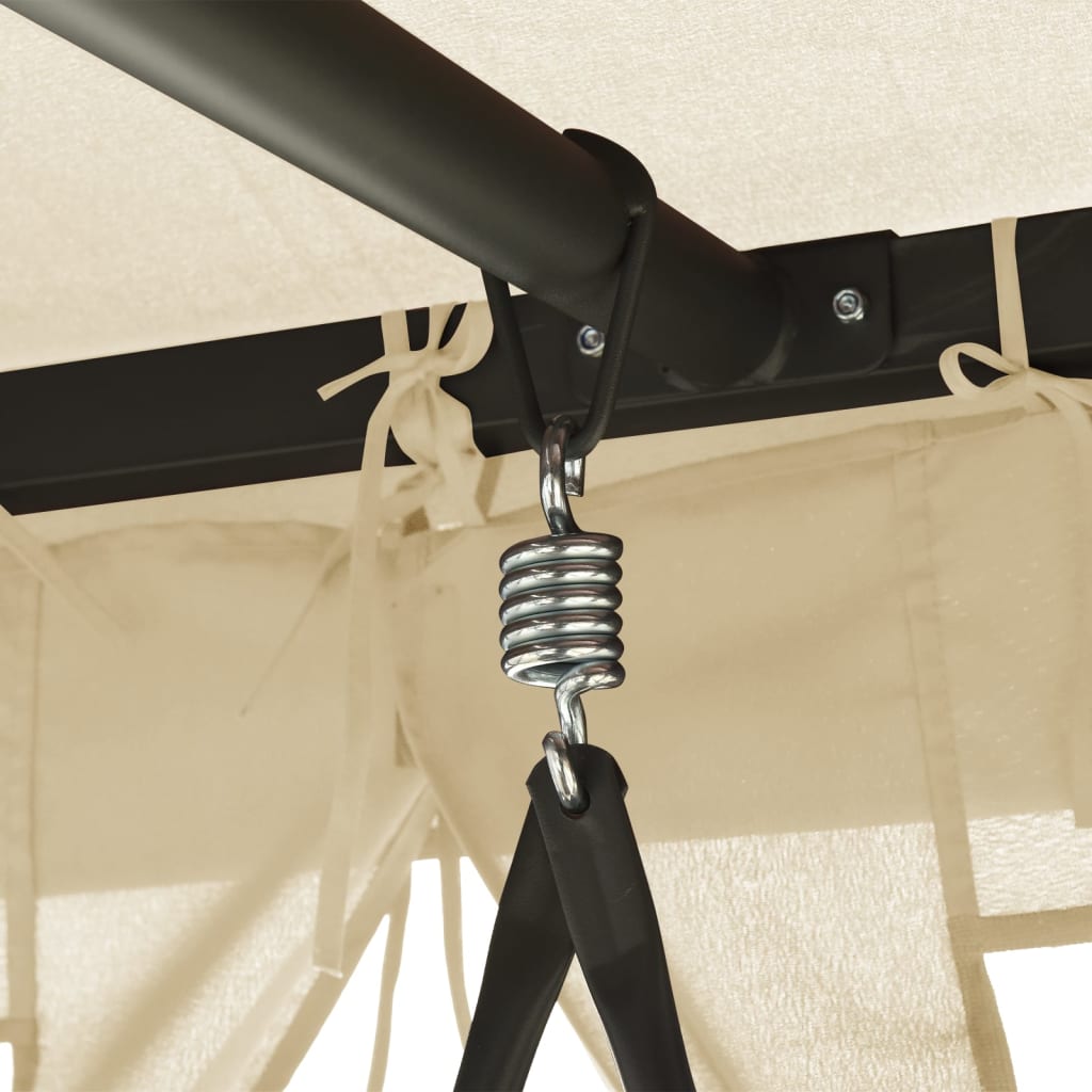 vidaXL Balansoar extensibil cu pavilion, alb crem vidaXL Balansoar extensibil cu pavilion, alb crem