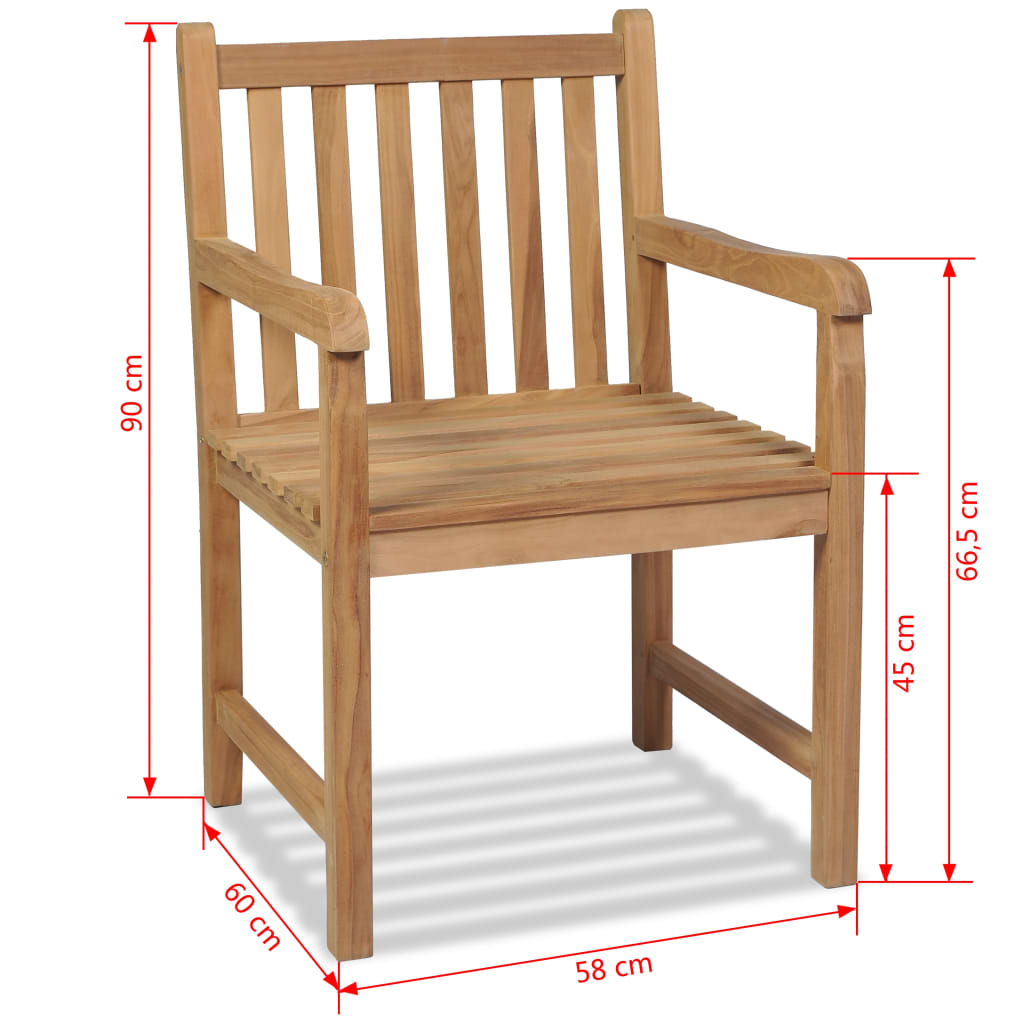 vidaXL Scaune de exterior, 2 buc., lemn masiv de tec vidaXL Scaune de exterior, 2 buc., lemn masiv de tec