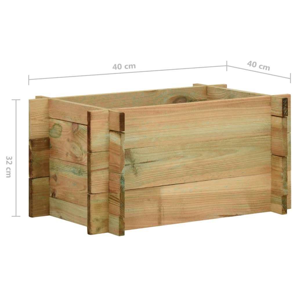 vidaXL Strat înălțat legume grădină, 40 cm, lemn de pin tratat vidaXL Strat înălțat legume grădină, 40 cm, lemn de pin tratat