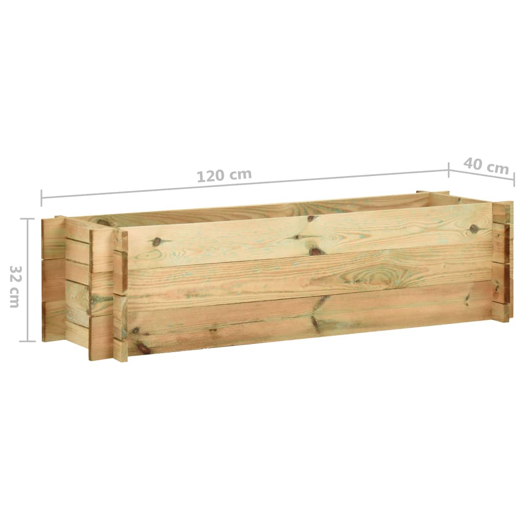 vidaXL Strat înălțat legume grădină, 120 cm, lemn de pin tratat vidaXL Strat înălțat legume grădină, 120 cm, lemn de pin tratat