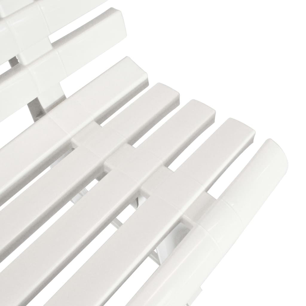vidaXL Bancă de grădină, alb, 145,5 cm, plastic vidaXL Bancă de grădină, alb, 145,5 cm, plastic