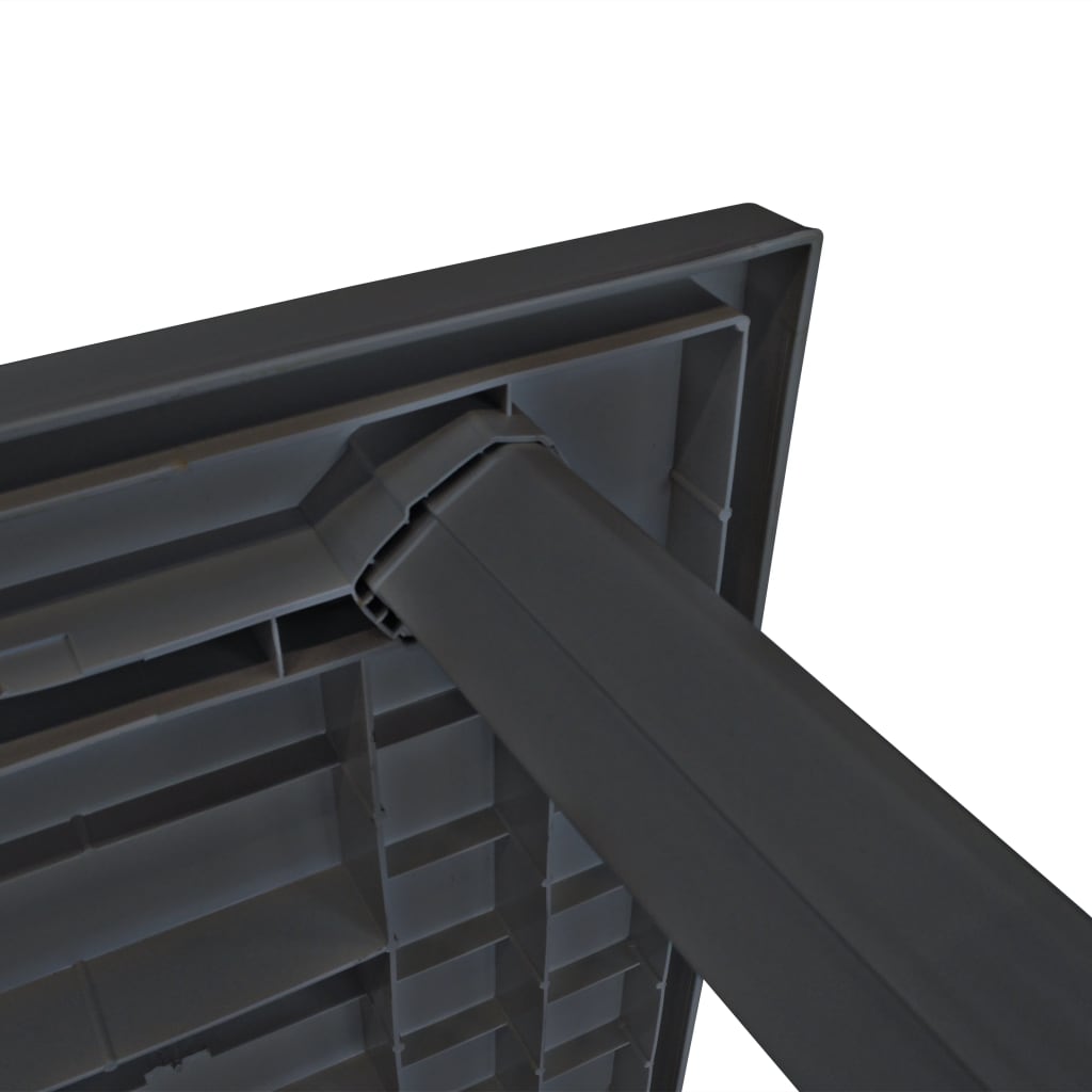 vidaXL Masă de grădină, antracit, 126 x 76 x 72 cm, plastic