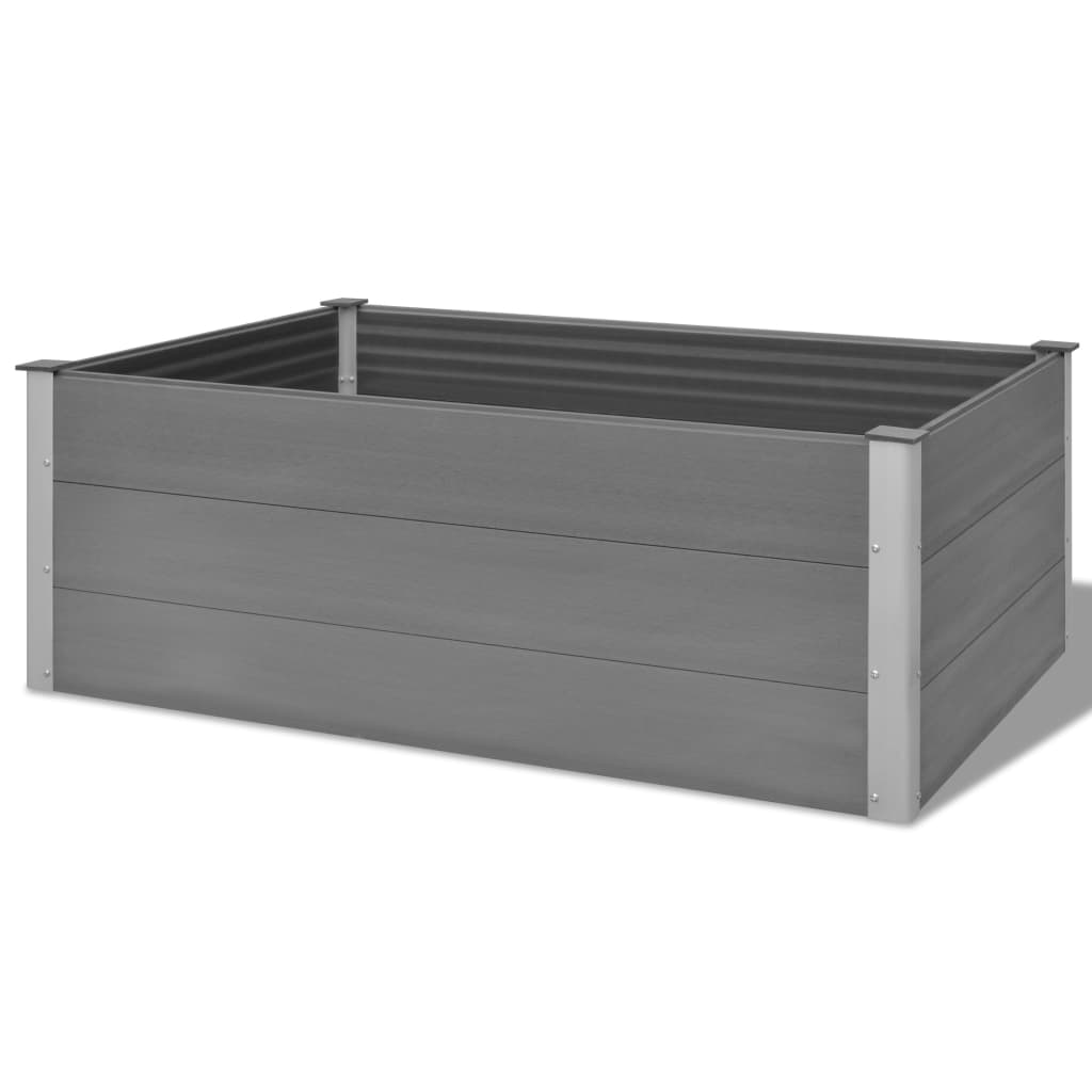 vidaXL Strat înălțat de grădină, gri, 150 x 100 x 54 cm, WPC vidaXL Strat înălțat de grădină, gri, 150 x 100 x 54 cm, WPC