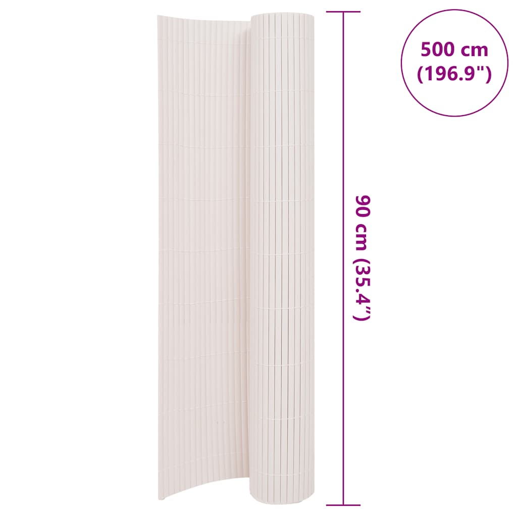 vidaXL Gard pentru grădină față dublă 90x500 cm, alb
