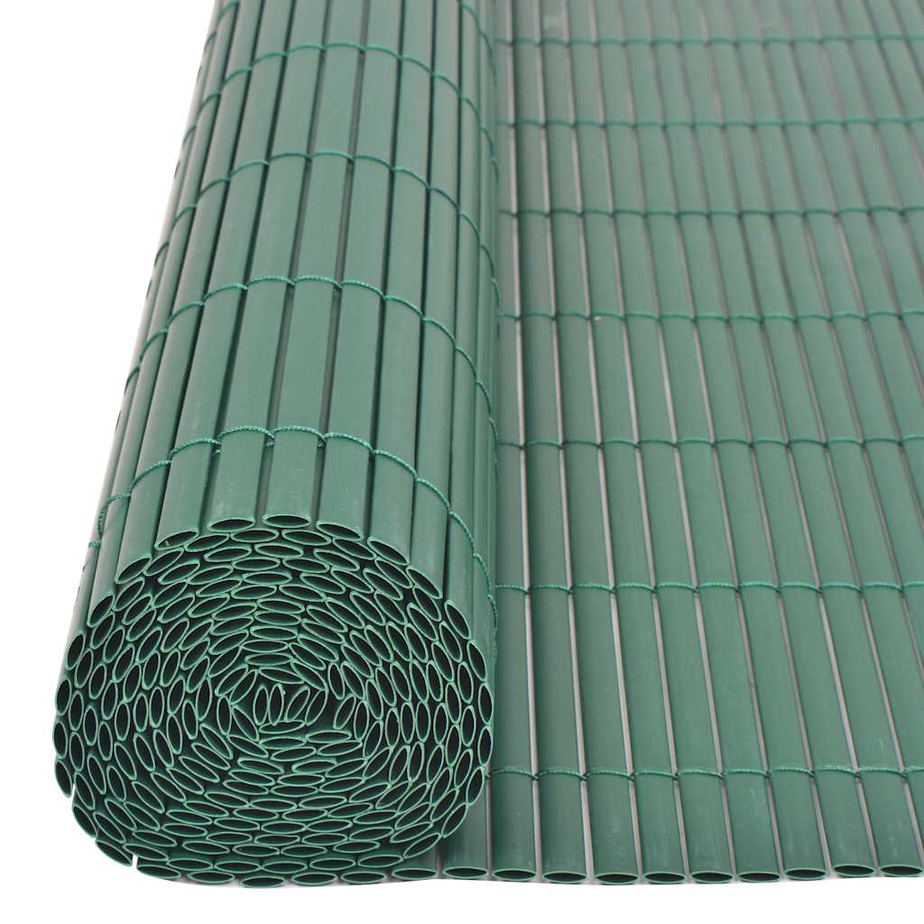 vidaXL Gard de grădină cu două fețe, verde, 90 x 500 cm, PVC
