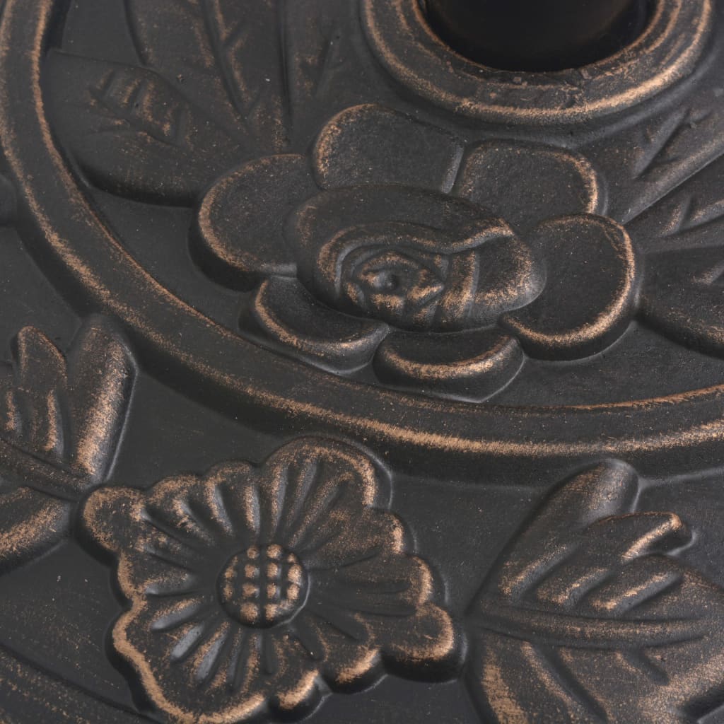 vidaXL Suport umbrelă de soare, rășină, semicerc, bronz, 9 kg