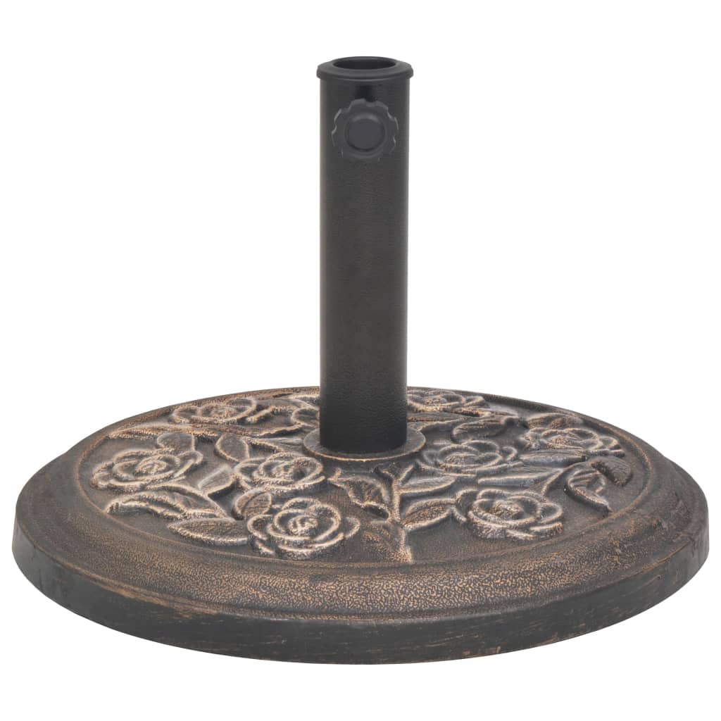 vidaXL Suport umbrelă de soare, rășină, rotund, bronz, 9 kg vidaXL Suport umbrelă de soare, rășină, rotund, bronz, 9 kg
