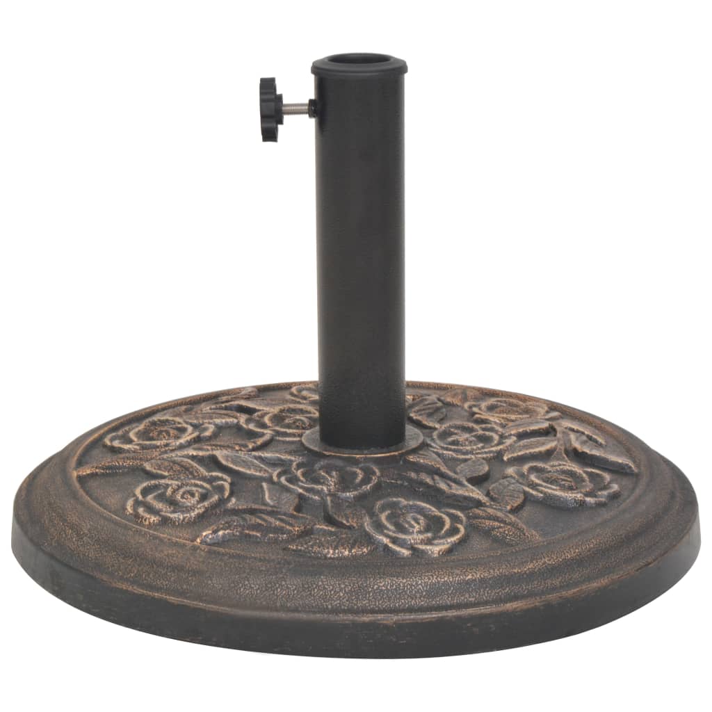 vidaXL Suport umbrelă de soare, rășină, rotund, bronz, 9 kg vidaXL Suport umbrelă de soare, rășină, rotund, bronz, 9 kg