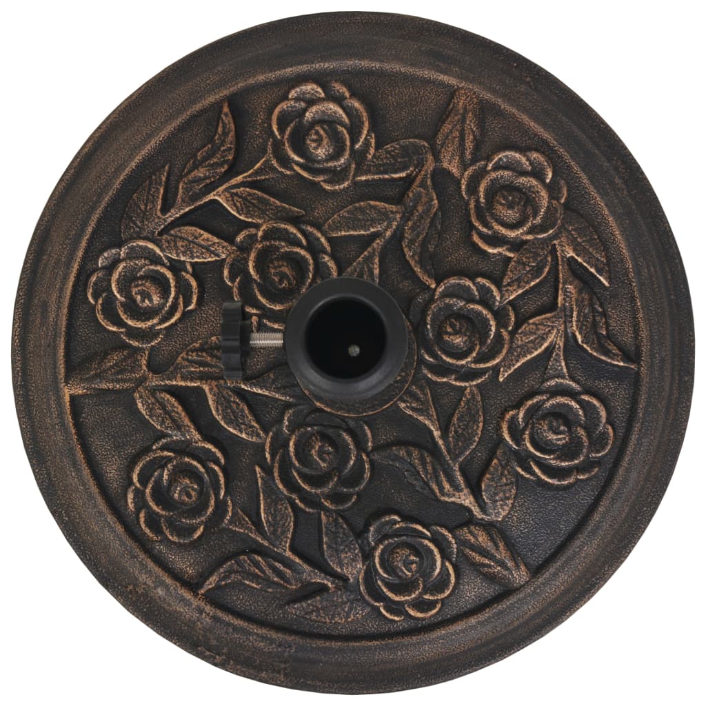vidaXL Suport umbrelă de soare, rășină, rotund, bronz, 9 kg vidaXL Suport umbrelă de soare, rășină, rotund, bronz, 9 kg