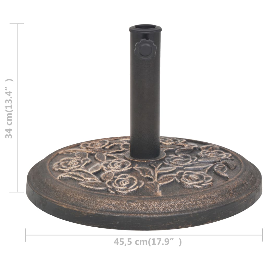 vidaXL Suport umbrelă de soare, rășină, rotund, bronz, 9 kg vidaXL Suport umbrelă de soare, rășină, rotund, bronz, 9 kg