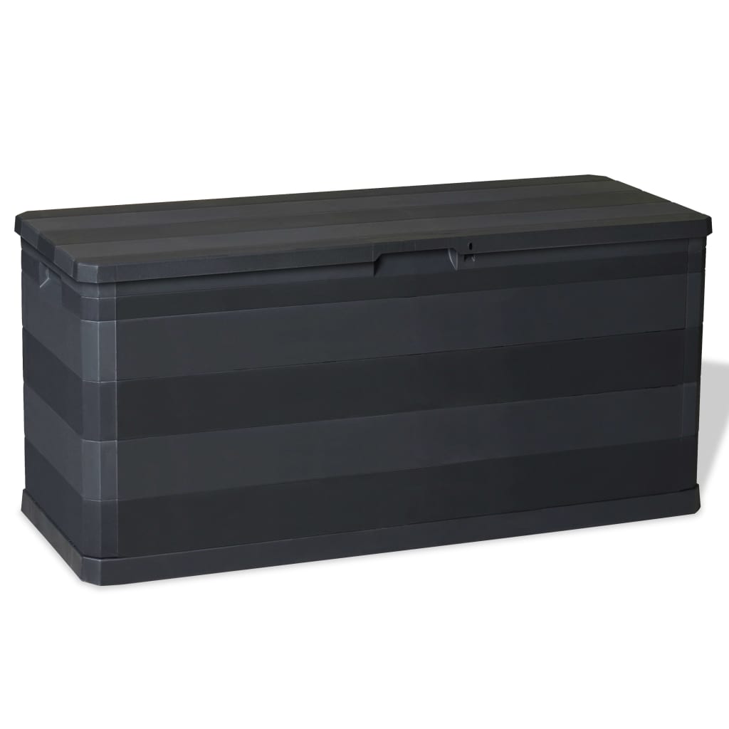 vidaXL Ladă de depozitare pentru grădină, negru, 117 x 45 x 56 cm vidaXL Ladă de depozitare pentru grădină, negru, 117 x 45 x 56 cm