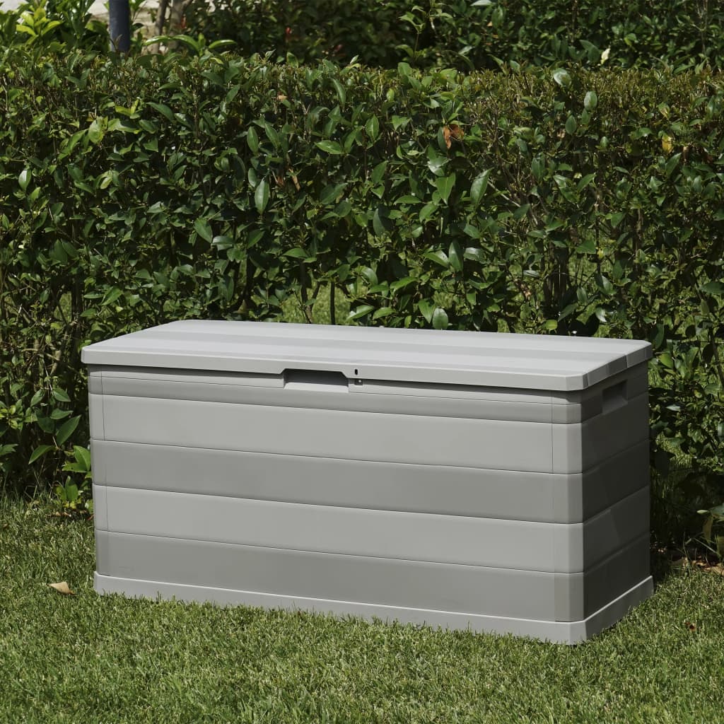 vidaXL Ladă de depozitare pentru grădină, gri, 117 x 45 x 56 cm vidaXL Ladă de depozitare pentru grădină, gri, 117 x 45 x 56 cm