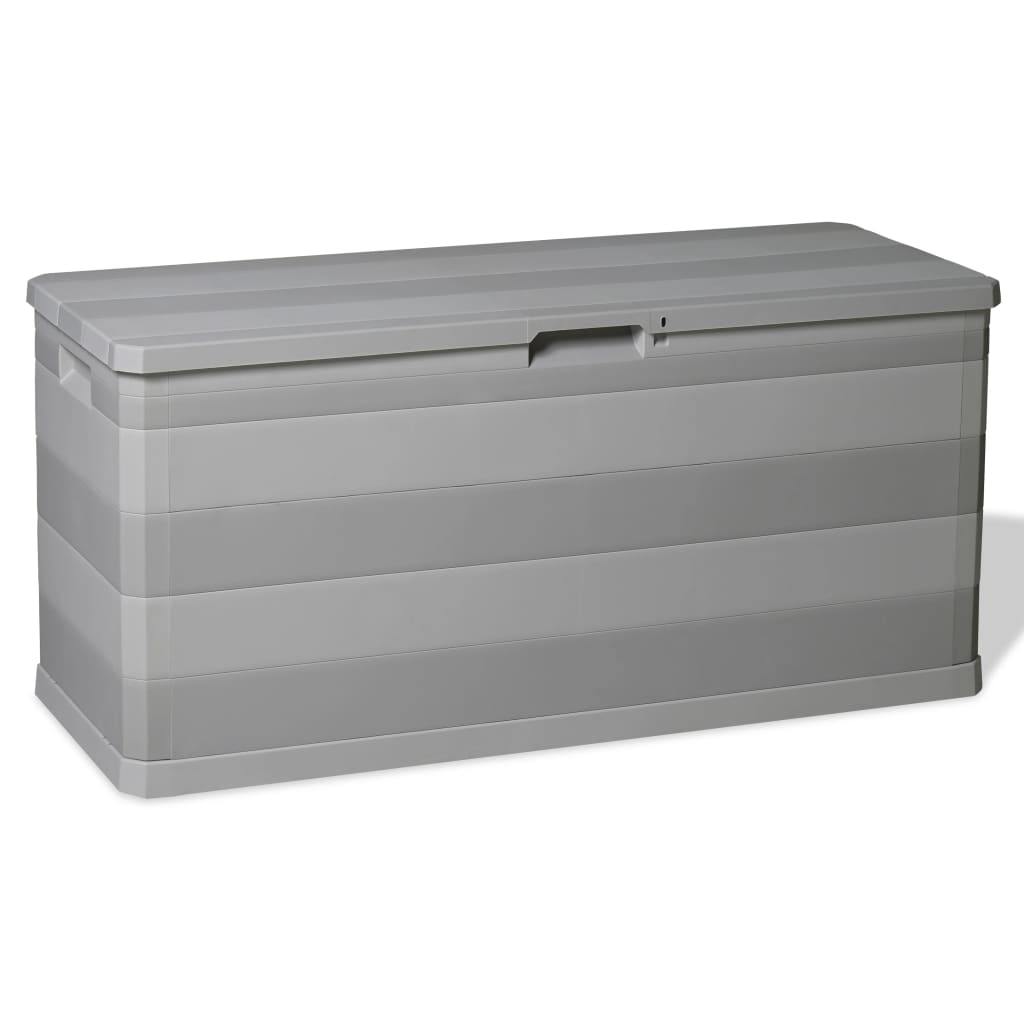 vidaXL Ladă de depozitare pentru grădină, gri, 117 x 45 x 56 cm vidaXL Ladă de depozitare pentru grădină, gri, 117 x 45 x 56 cm