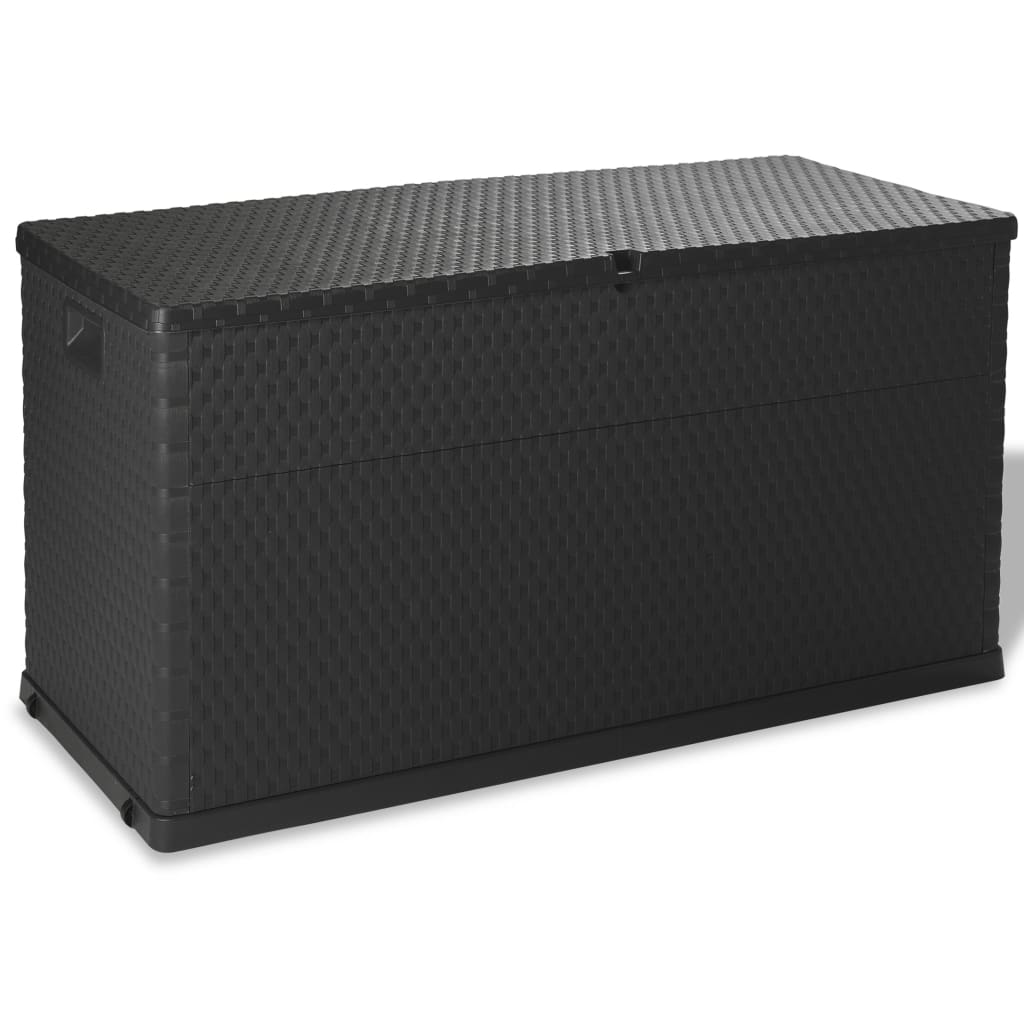 vidaXL Cutie depozitare pentru grădină antracit 120x56x63 cm PP ratan vidaXL Cutie depozitare pentru grădină antracit 120x56x63 cm PP ratan