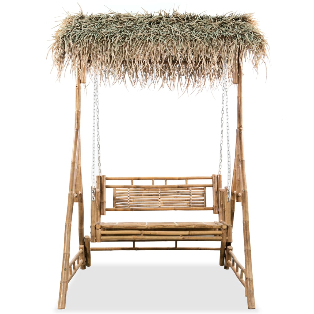 vidaXL Balansoar cu 2 locuri, cu frunze de palmier, 202 cm, bambus vidaXL Balansoar cu 2 locuri, cu frunze de palmier, 202 cm, bambus