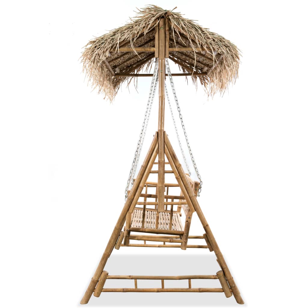 vidaXL Balansoar cu 2 locuri, cu frunze de palmier, 202 cm, bambus vidaXL Balansoar cu 2 locuri, cu frunze de palmier, 202 cm, bambus