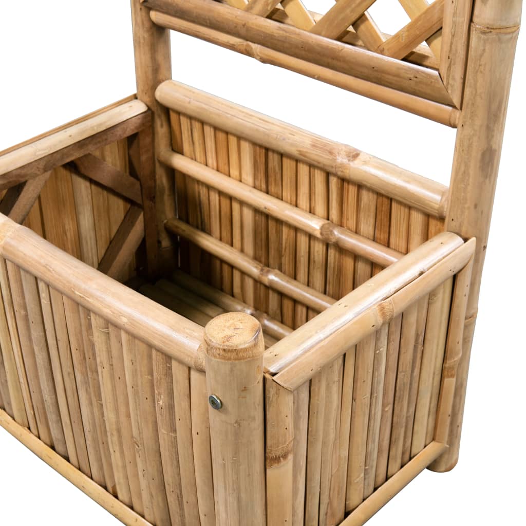 vidaXL Strat înălțat de grădină cu spalier din bambus, 40 cm