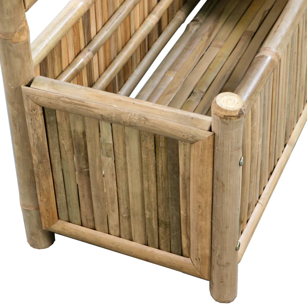 vidaXL Strat înălțat de grădină cu spalier din bambus, 70 cm