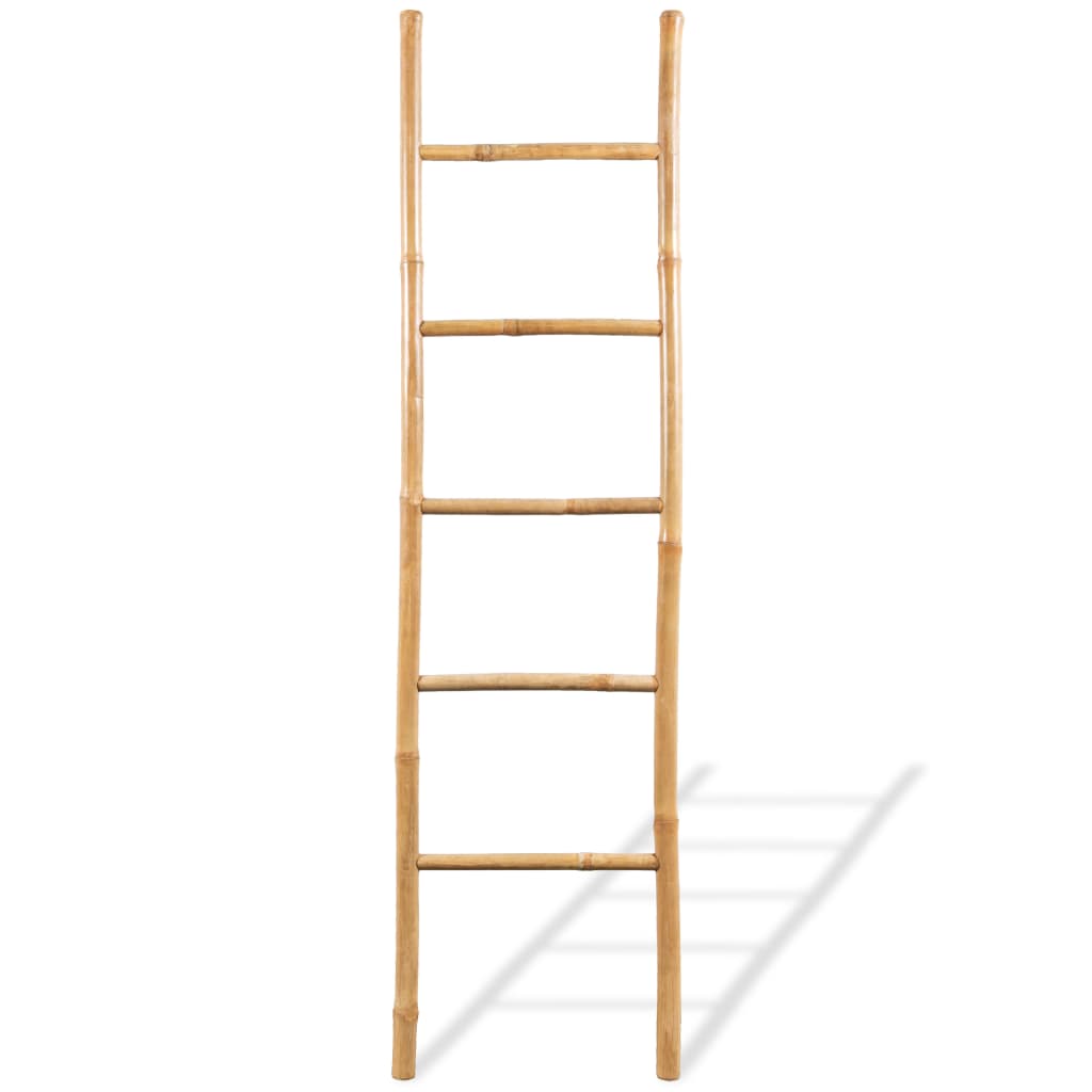 vidaXL Scară pentru prosoape cu 5 trepte, bambus, 150 cm vidaXL Scară pentru prosoape cu 5 trepte, bambus, 150 cm