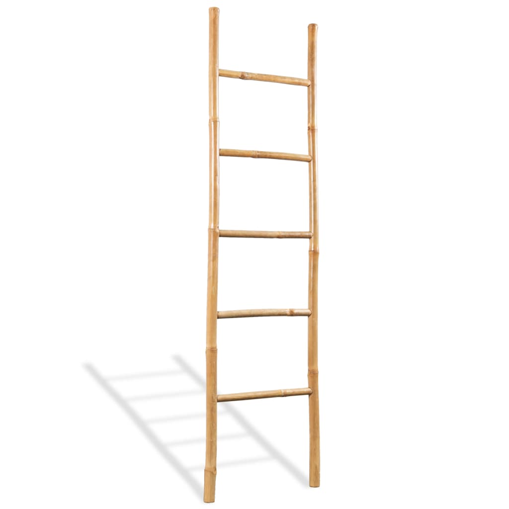 vidaXL Scară pentru prosoape cu 5 trepte, bambus, 150 cm vidaXL Scară pentru prosoape cu 5 trepte, bambus, 150 cm