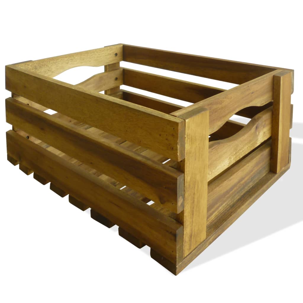 vidaXL Set lăzi de mere 2 buc. Lemn masiv de salcâm