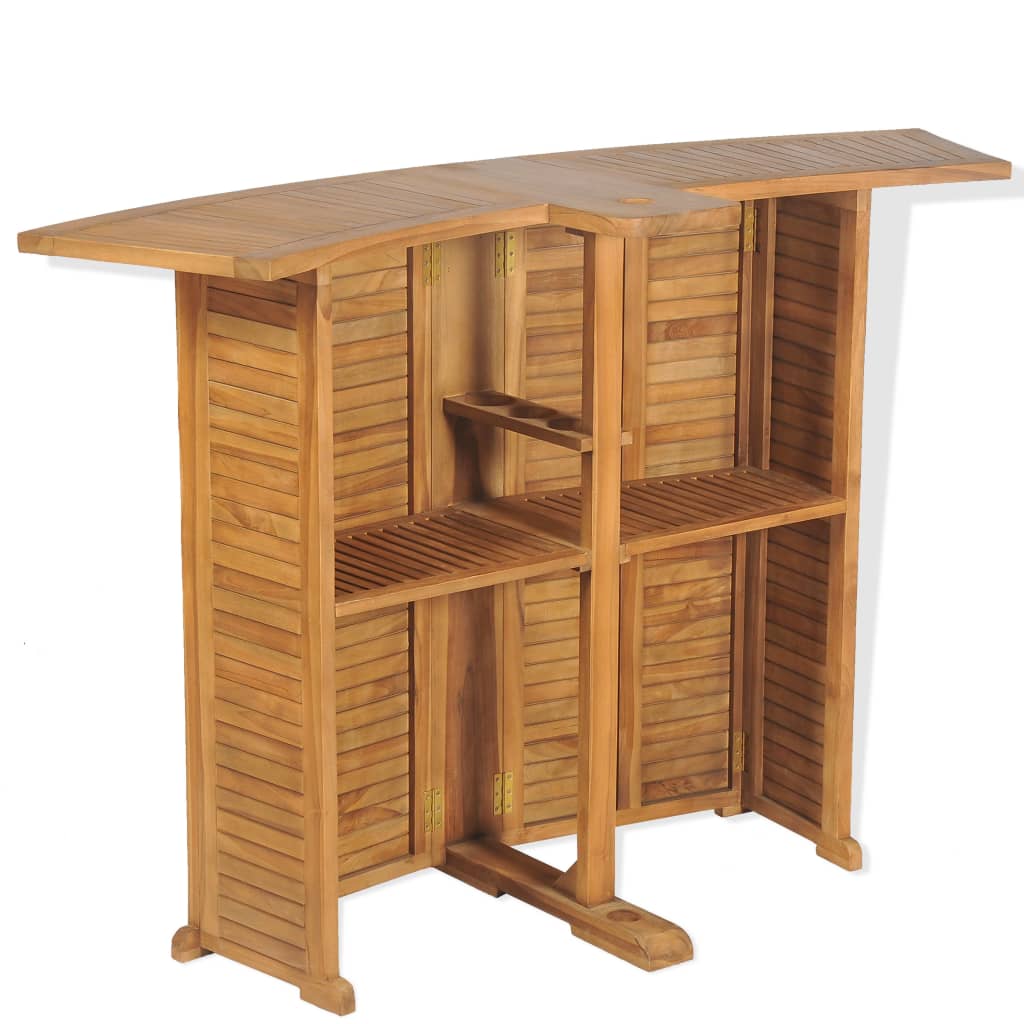 vidaXL Masă de bar pliabilă, 155 x 53 x 105 cm, lemn masiv de tec vidaXL Masă de bar pliabilă, 155 x 53 x 105 cm, lemn masiv de tec