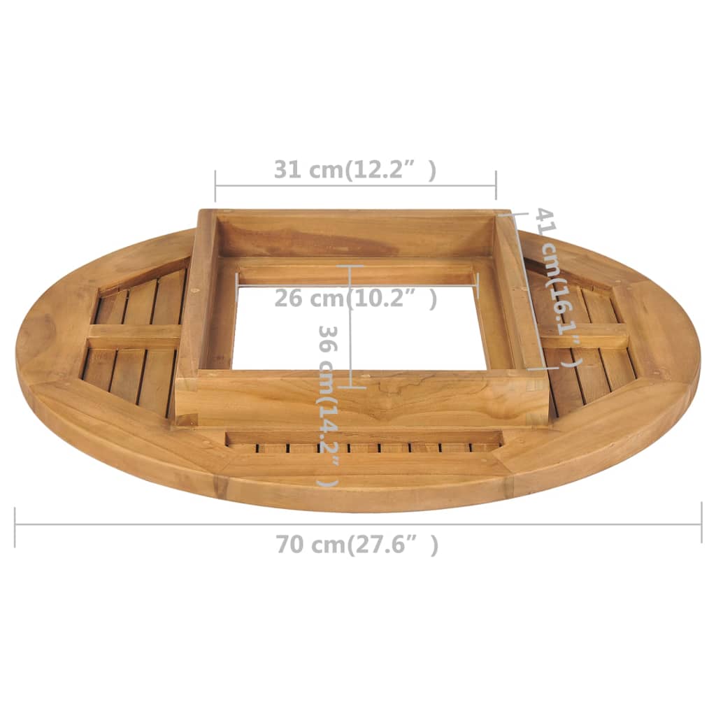 vidaXL Blat de masă pentru lada de bere, 70 cm, lemn de tec vidaXL Blat de masă pentru lada de bere, 70 cm, lemn de tec