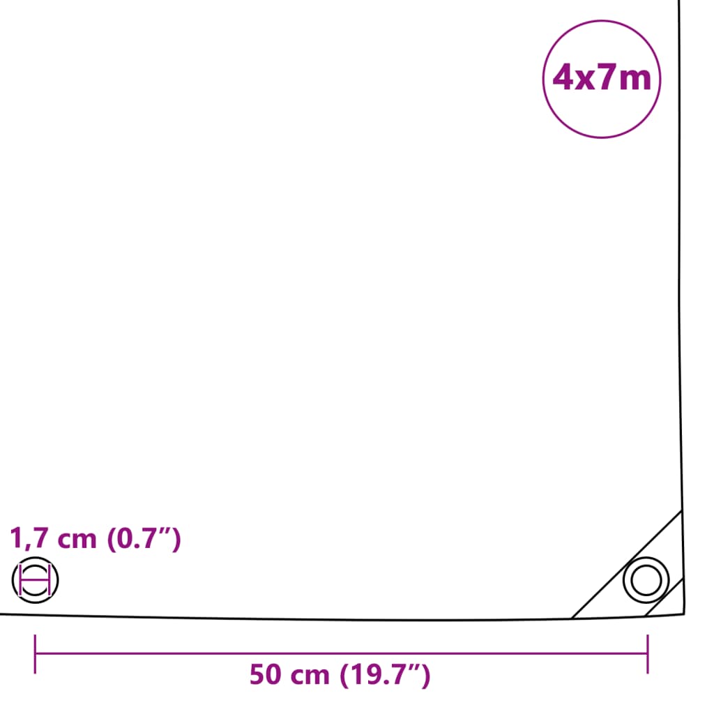 vidaXL Prelată 650 g/m² 4 x 7 m Verde vidaXL Prelată 650 g/m² 4 x 7 m Verde