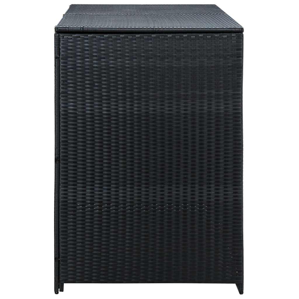 vidaXL Magazie dublă pentru pubele, poliratan, negru, 148x80x111 cm vidaXL Magazie dublă pentru pubele, poliratan, negru, 148x80x111 cm