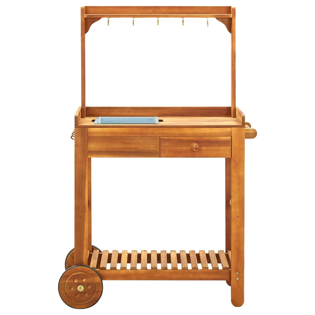 vidaXL Cărucior bucătărie grădină, 92x43,5x141,5 cm, lemn de acacia vidaXL Cărucior bucătărie grădină, 92x43,5x141,5 cm, lemn de acacia