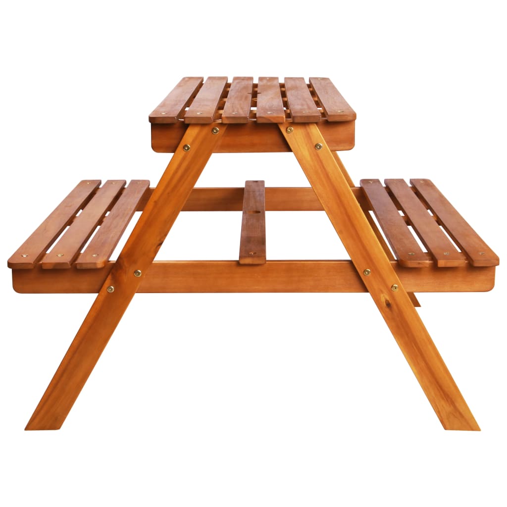 vidaXL Masă picnic pentru copii cu umbrelă, 79x90x60 cm, lemn acacia vidaXL Masă picnic pentru copii cu umbrelă, 79x90x60 cm, lemn acacia