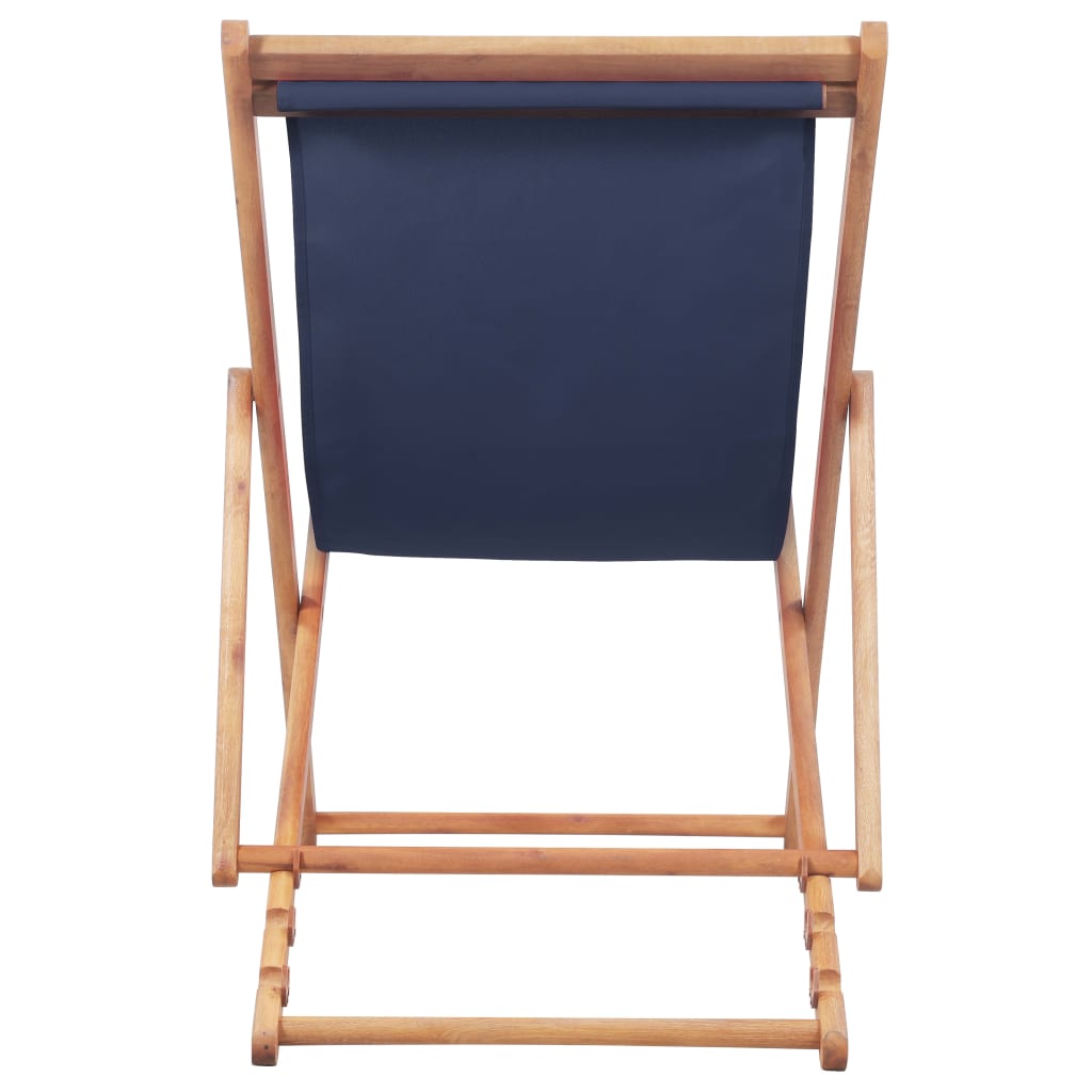 vidaXL Scaun de plajă pliabil, albastru, textil și cadru din lemn vidaXL Scaun de plajă pliabil, albastru, textil și cadru din lemn
