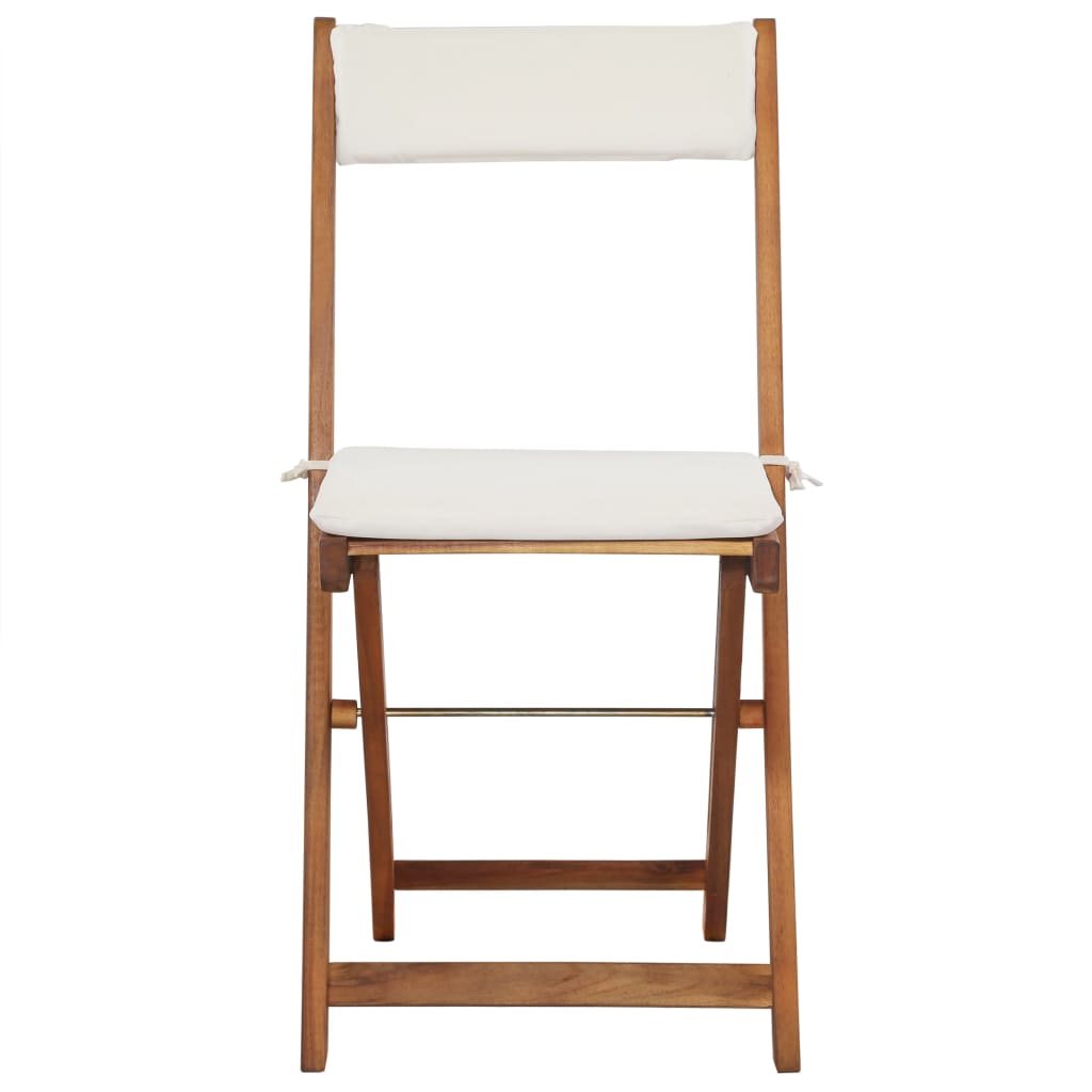 vidaXL Set bistro pliabil cu perne, 3 piese, lemn masiv de acacia vidaXL Set bistro pliabil cu perne, 3 piese, lemn masiv de acacia