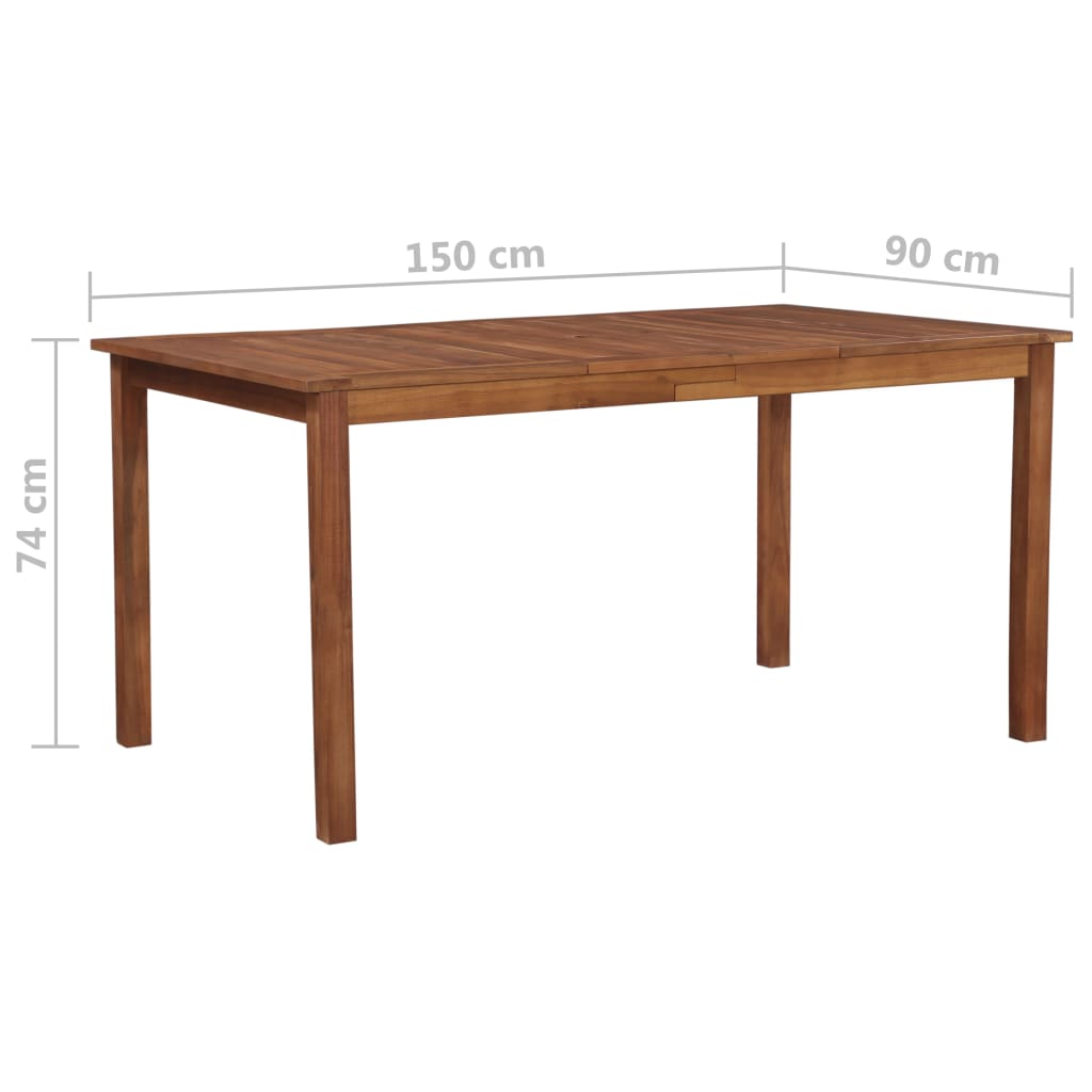 vidaXL Masă de grădină, 150 x 90 x 74 cm, lemn masiv de acacia